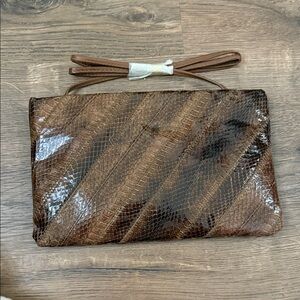 Vintage Ronay Brown Snakeskin Clutch with shoulder strap (NEW)